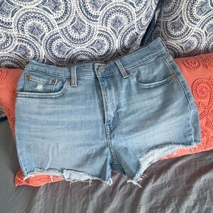 Levi's Classic Denim Jean Shorts in Light Blue